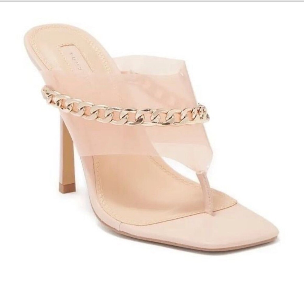 Topshop Women’s Square Open Toe Chain Heel size 5.5